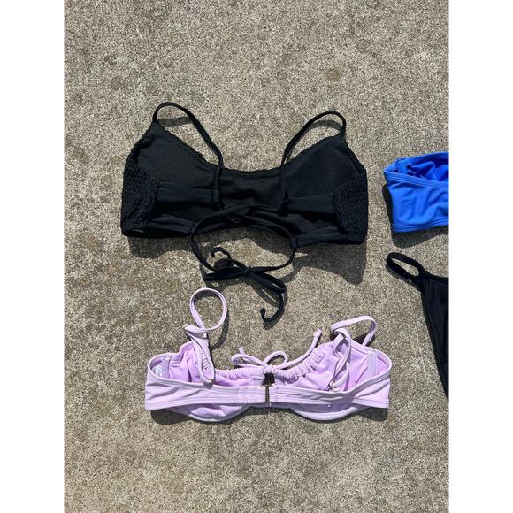 Swimwear Bundle 4 Piece Women Size Small/Medium Swim Bikini Lavender Black Blue - Picture 5 of 6